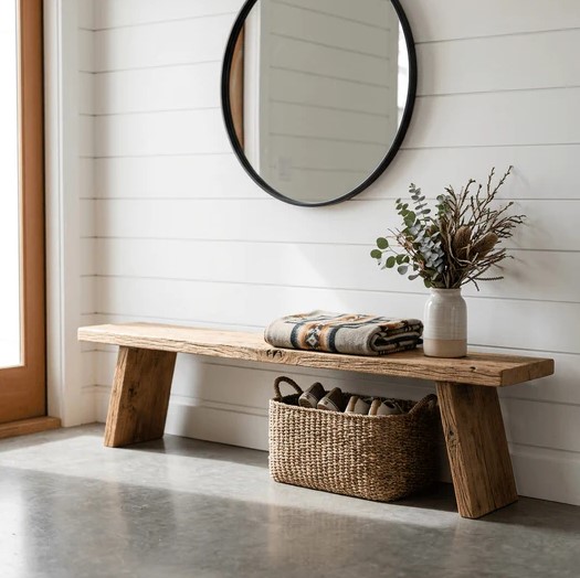 Handcrafted Entryway Bench